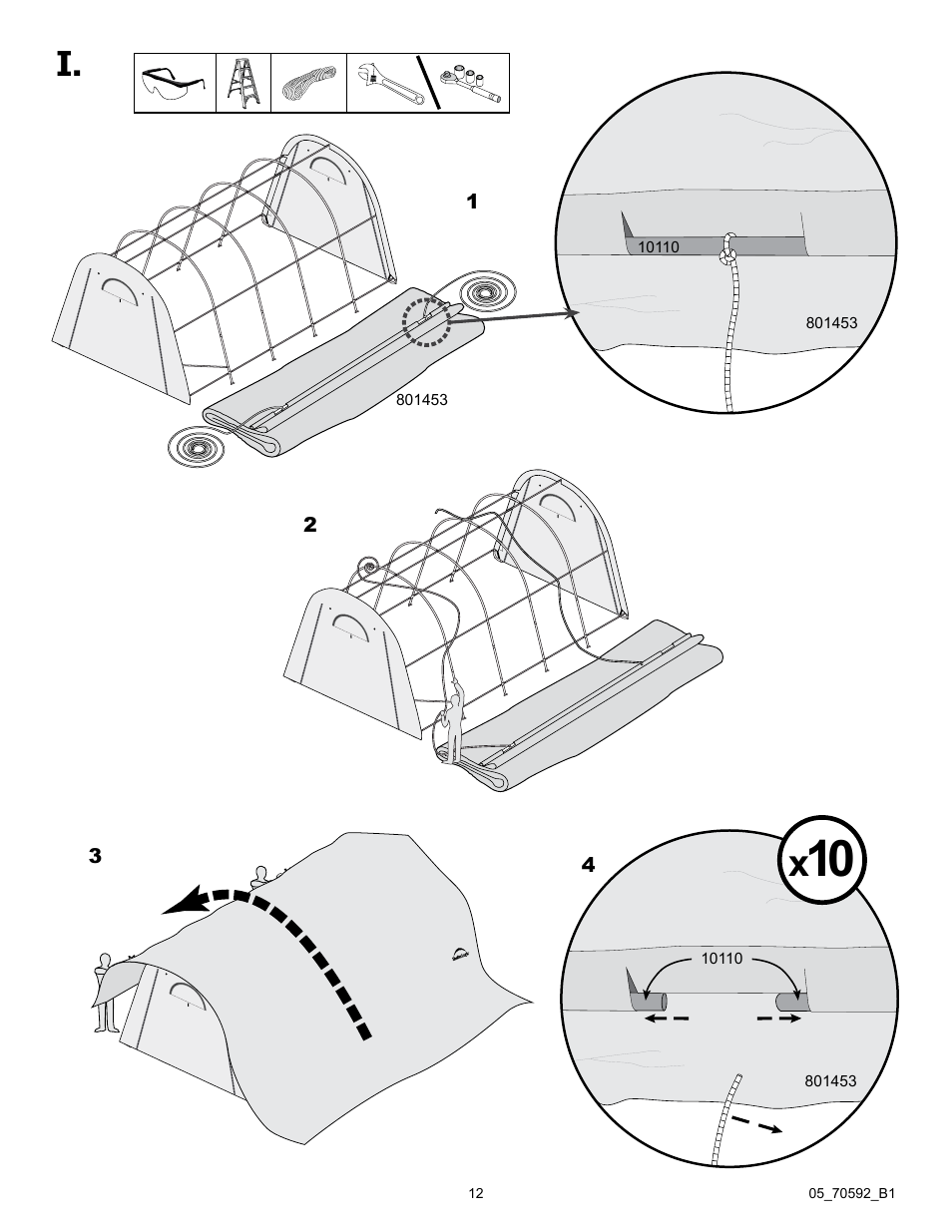 ShelterLogic 70592 GrowIt Heavy Duty Round Greenhouse 12 x 20 x 8 User Manual | Page 12 / 16