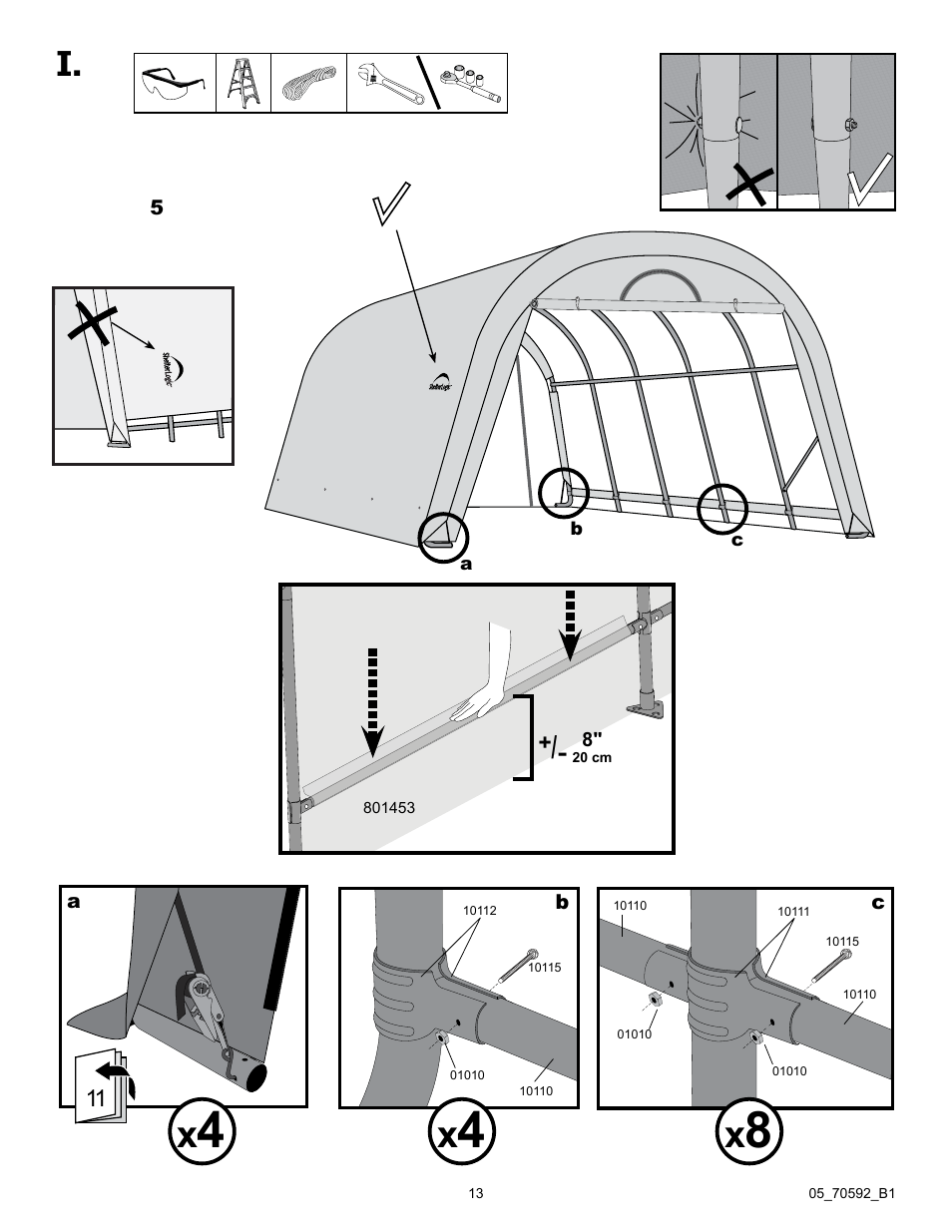ShelterLogic 70592 GrowIt Heavy Duty Round Greenhouse 12 x 20 x 8 User Manual | Page 13 / 16