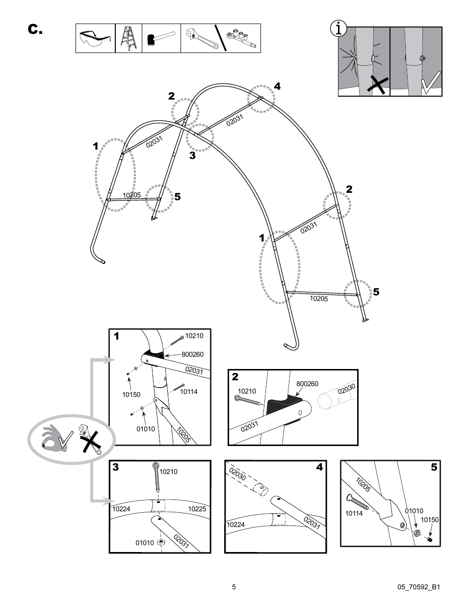 ShelterLogic 70592 GrowIt Heavy Duty Round Greenhouse 12 x 20 x 8 User Manual | Page 5 / 16