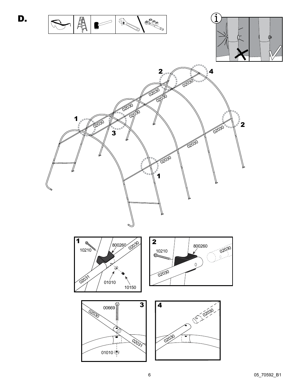 ShelterLogic 70592 GrowIt Heavy Duty Round Greenhouse 12 x 20 x 8 User Manual | Page 6 / 16