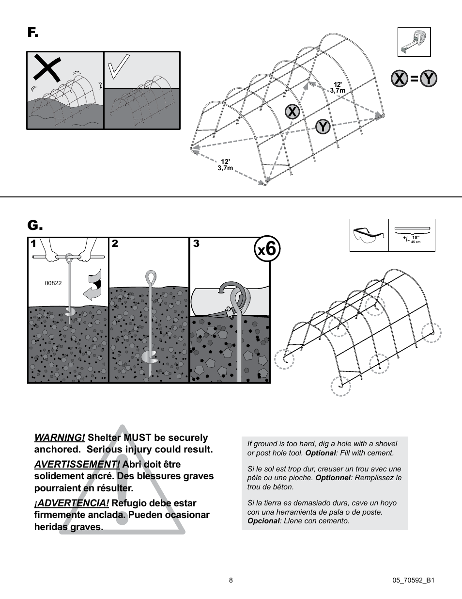 F. g | ShelterLogic 70592 GrowIt Heavy Duty Round Greenhouse 12 x 20 x 8 User Manual | Page 8 / 16