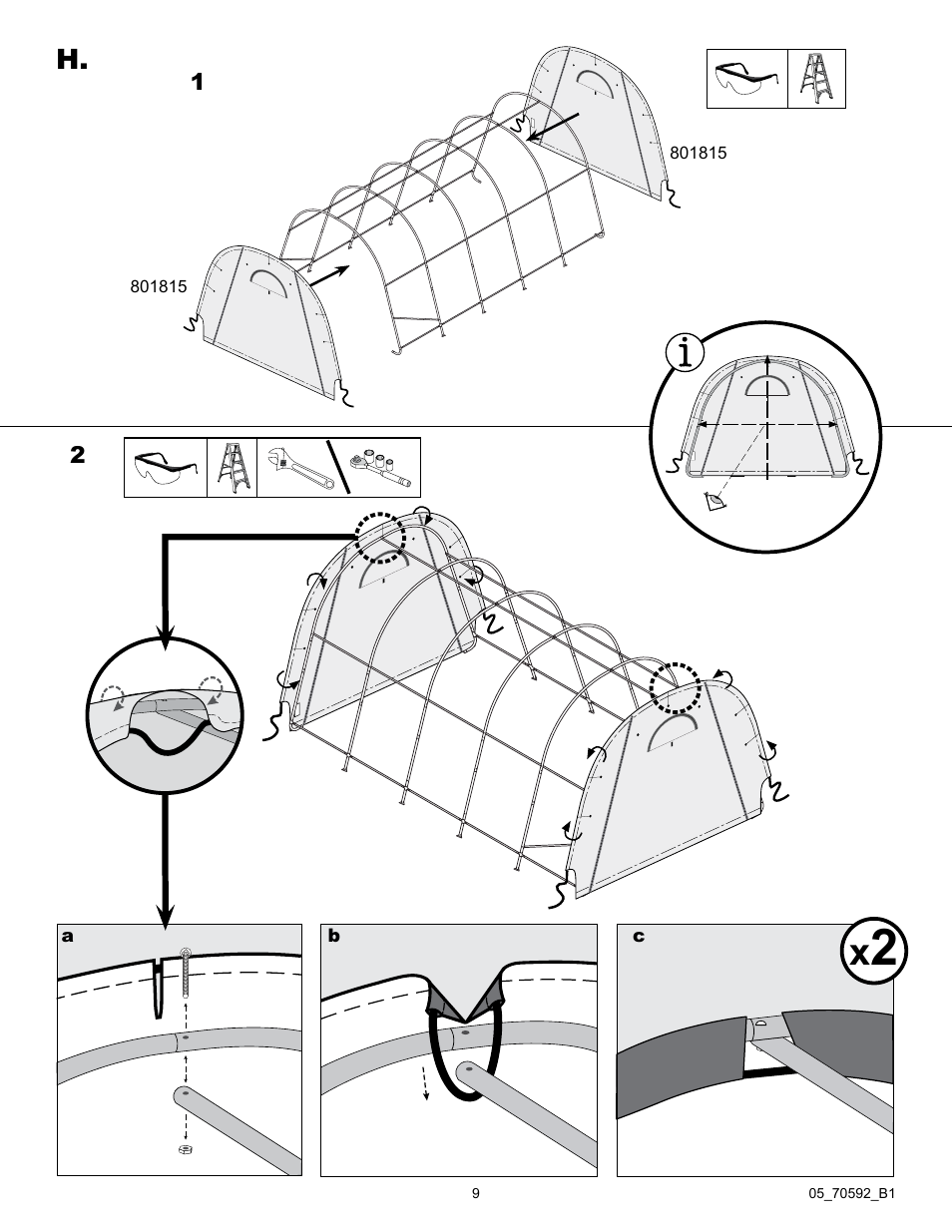 ShelterLogic 70592 GrowIt Heavy Duty Round Greenhouse 12 x 20 x 8 User Manual | Page 9 / 16