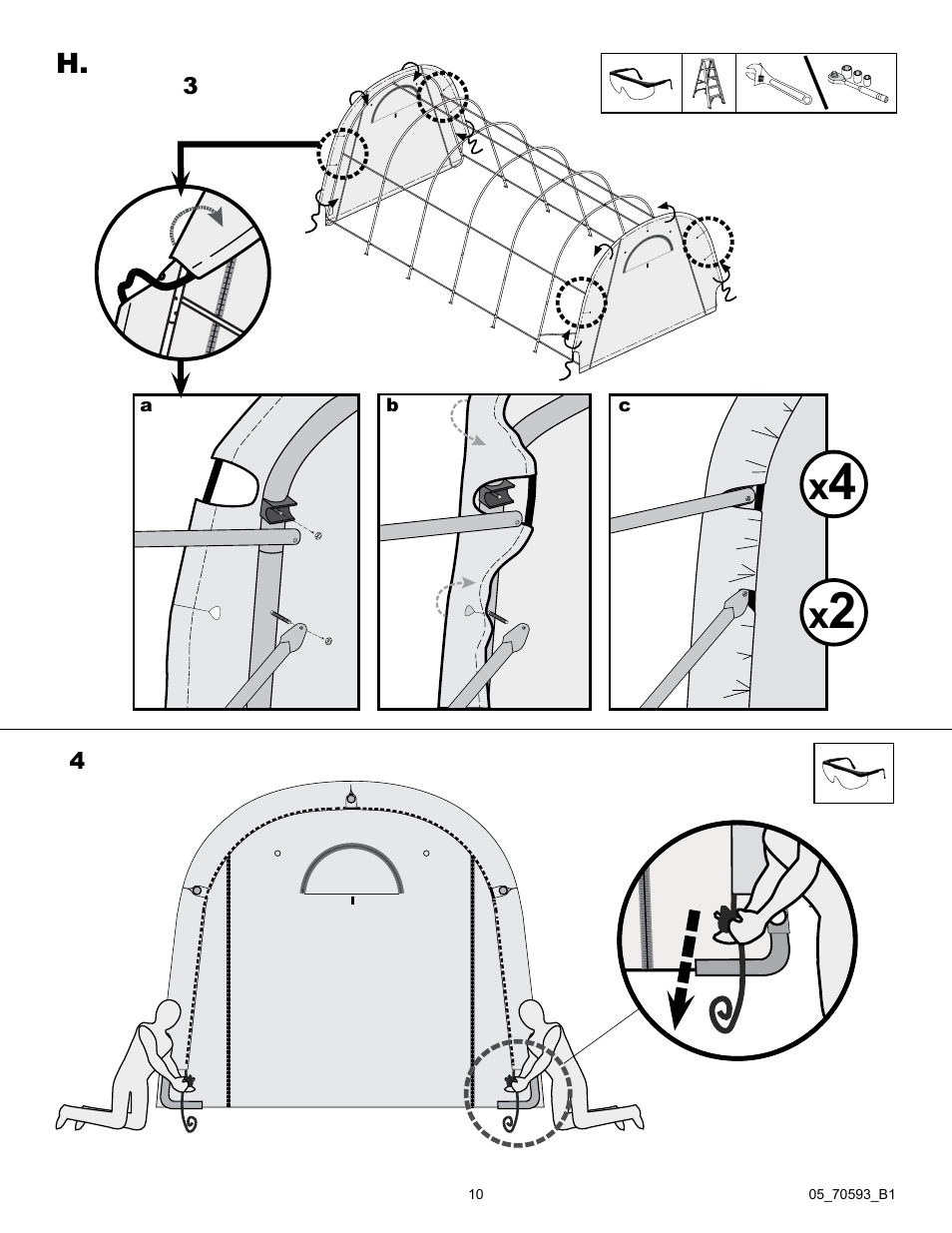 ShelterLogic 70593 GrowIt Heavy Duty Round Greenhouse 12 x 24 x 8 User Manual | Page 10 / 16