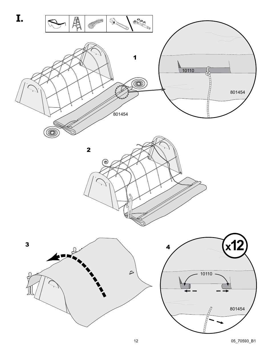 ShelterLogic 70593 GrowIt Heavy Duty Round Greenhouse 12 x 24 x 8 User Manual | Page 12 / 16