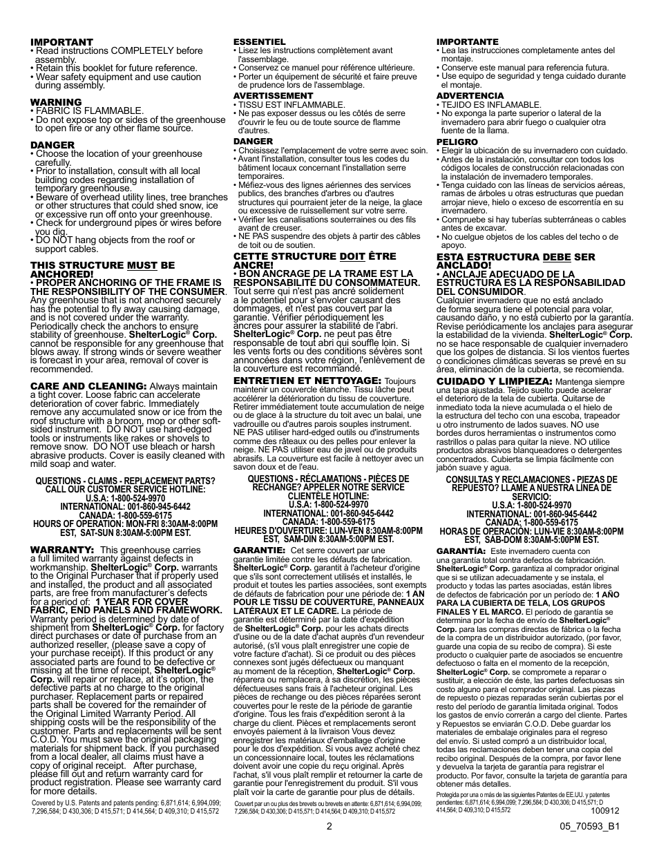 ShelterLogic 70593 GrowIt Heavy Duty Round Greenhouse 12 x 24 x 8 User Manual | Page 2 / 16