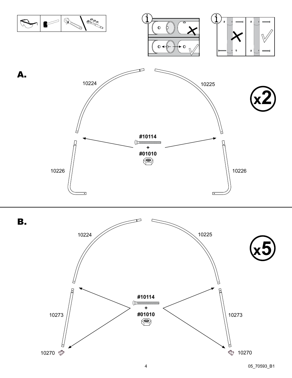 A. b | ShelterLogic 70593 GrowIt Heavy Duty Round Greenhouse 12 x 24 x 8 User Manual | Page 4 / 16