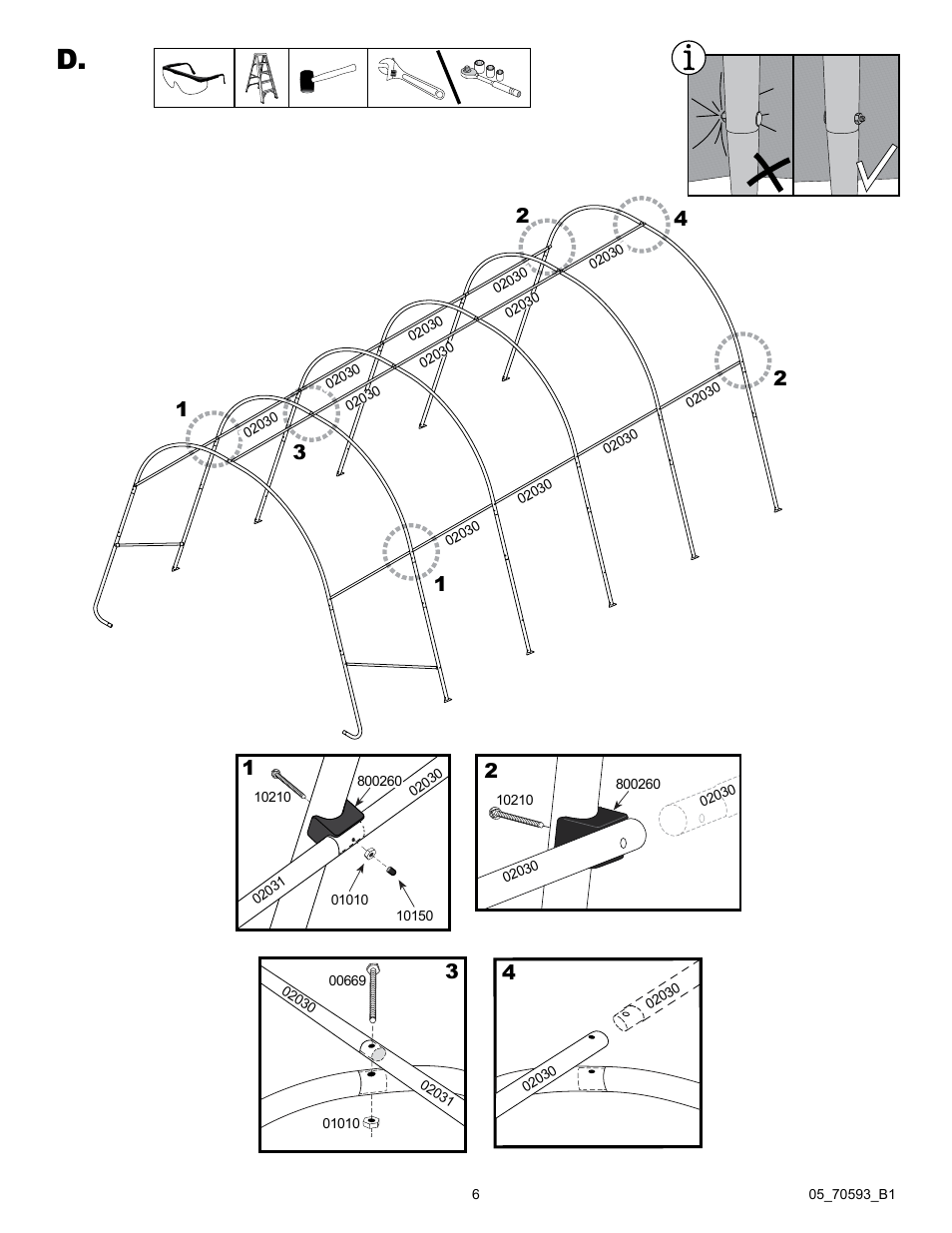 ShelterLogic 70593 GrowIt Heavy Duty Round Greenhouse 12 x 24 x 8 User Manual | Page 6 / 16