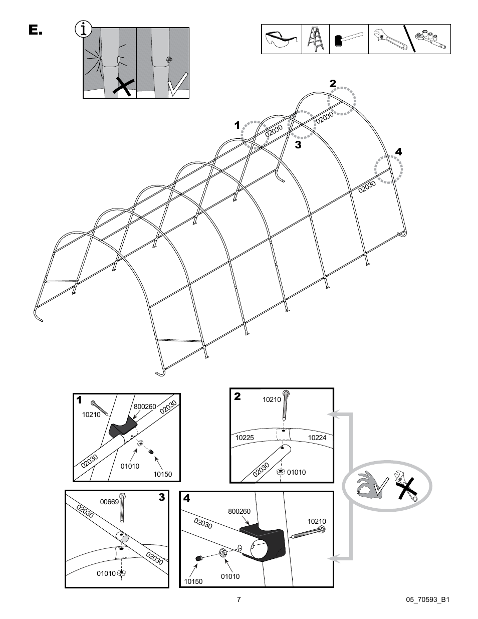 ShelterLogic 70593 GrowIt Heavy Duty Round Greenhouse 12 x 24 x 8 User Manual | Page 7 / 16