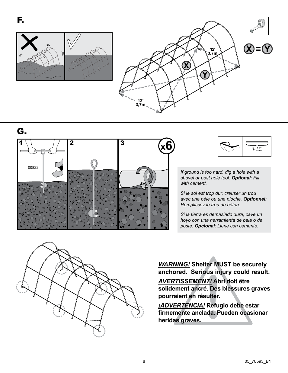 F. g | ShelterLogic 70593 GrowIt Heavy Duty Round Greenhouse 12 x 24 x 8 User Manual | Page 8 / 16