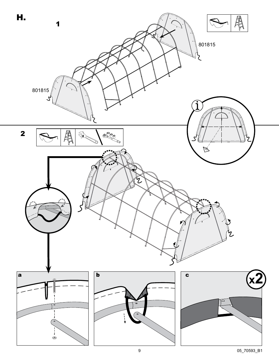 ShelterLogic 70593 GrowIt Heavy Duty Round Greenhouse 12 x 24 x 8 User Manual | Page 9 / 16