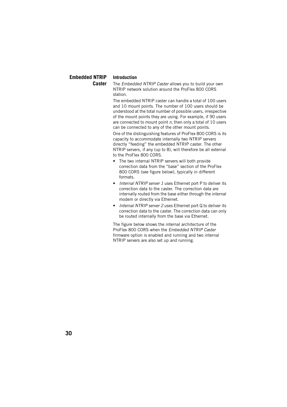 Embedded ntrip caster, Introduction | Spectra Precision ProFlex 800 CORS User Manual | Page 34 / 64