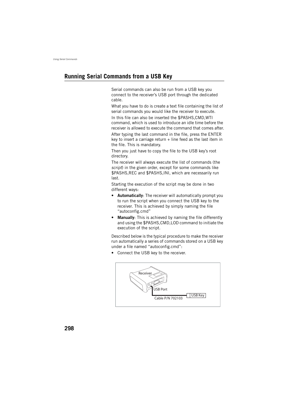 Running serial commands from a usb key | Spectra Precision ProFlex 800 Reference Manual User Manual | Page 312 / 748