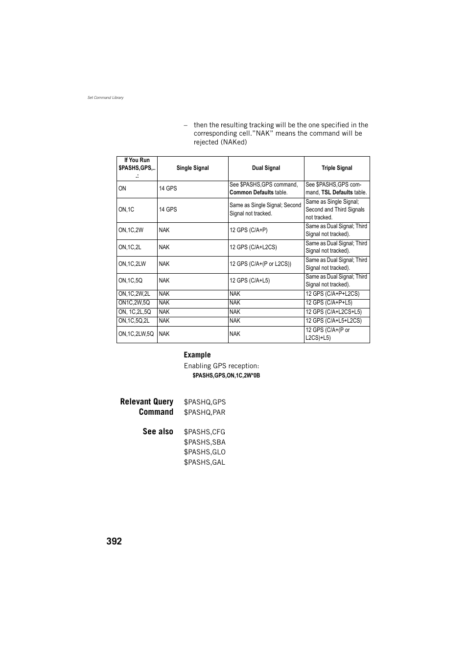 Relevant query command, See also | Spectra Precision ProFlex 800 Reference Manual User Manual | Page 406 / 748