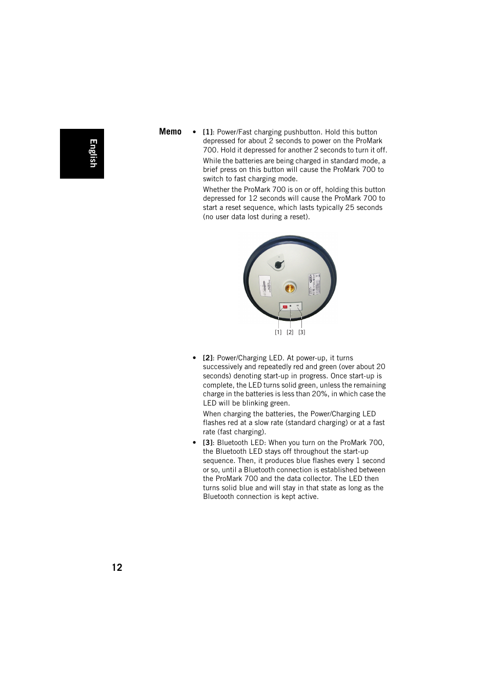 Memo | Spectra Precision ProMark 700 User Guide User Manual | Page 16 / 18