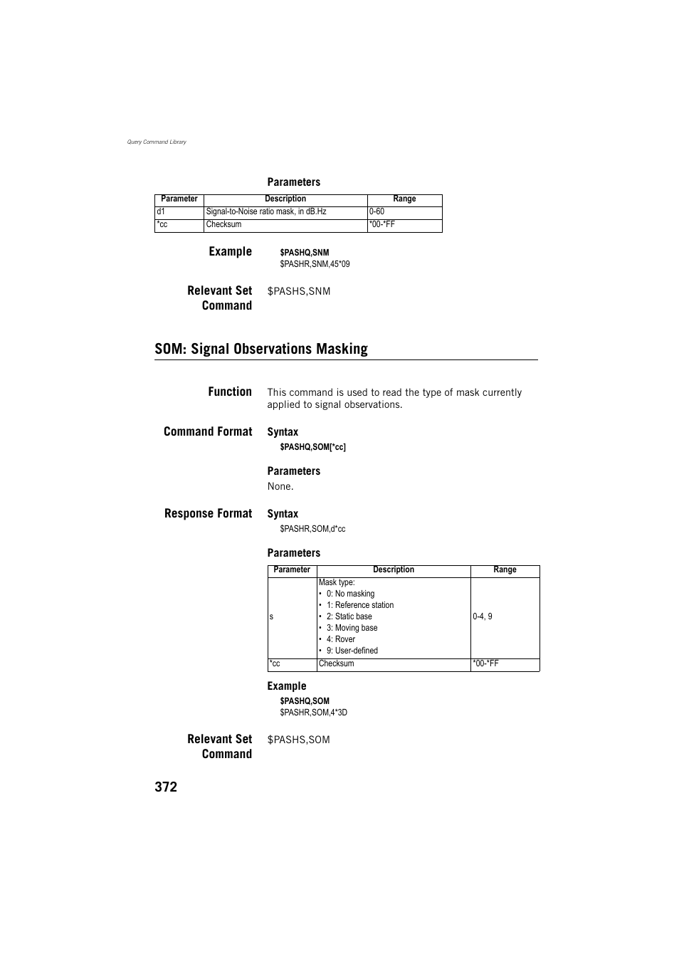 Som: signal observations masking | Spectra Precision ProMark 800 Reference Manual User Manual | Page 384 / 428