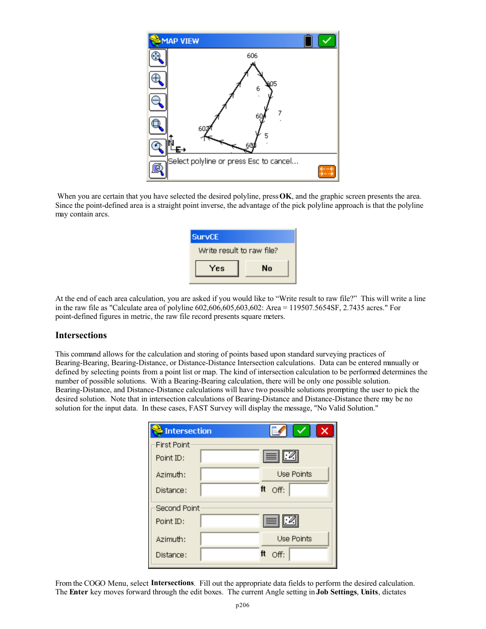 Intersections | Spectra Precision FAST Survey Reference Manual User Manual | Page 208 / 398