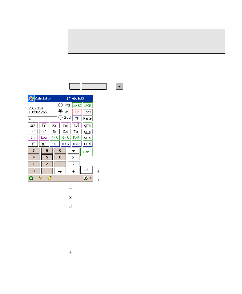 Calculator | Spectra Precision Survey Pro v4.6 Recon-Nomad Reference Manual User Manual | Page 101 / 481