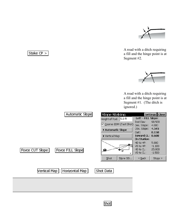 Staking the catch point | Spectra Precision Survey Pro CE v3.6 User Manual User Manual | Page 128 / 407