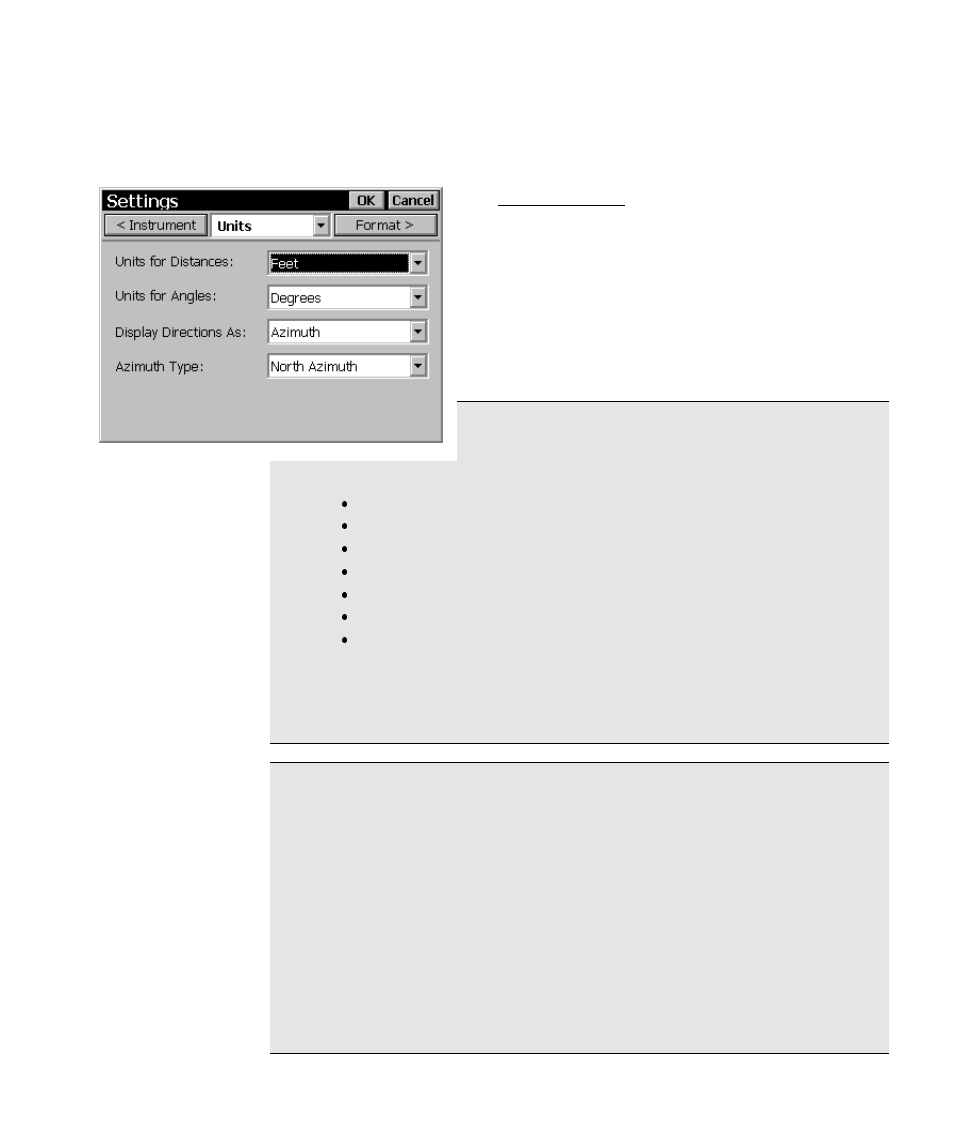 Units settings | Spectra Precision Survey Pro CE v3.6 User Manual User Manual | Page 186 / 407