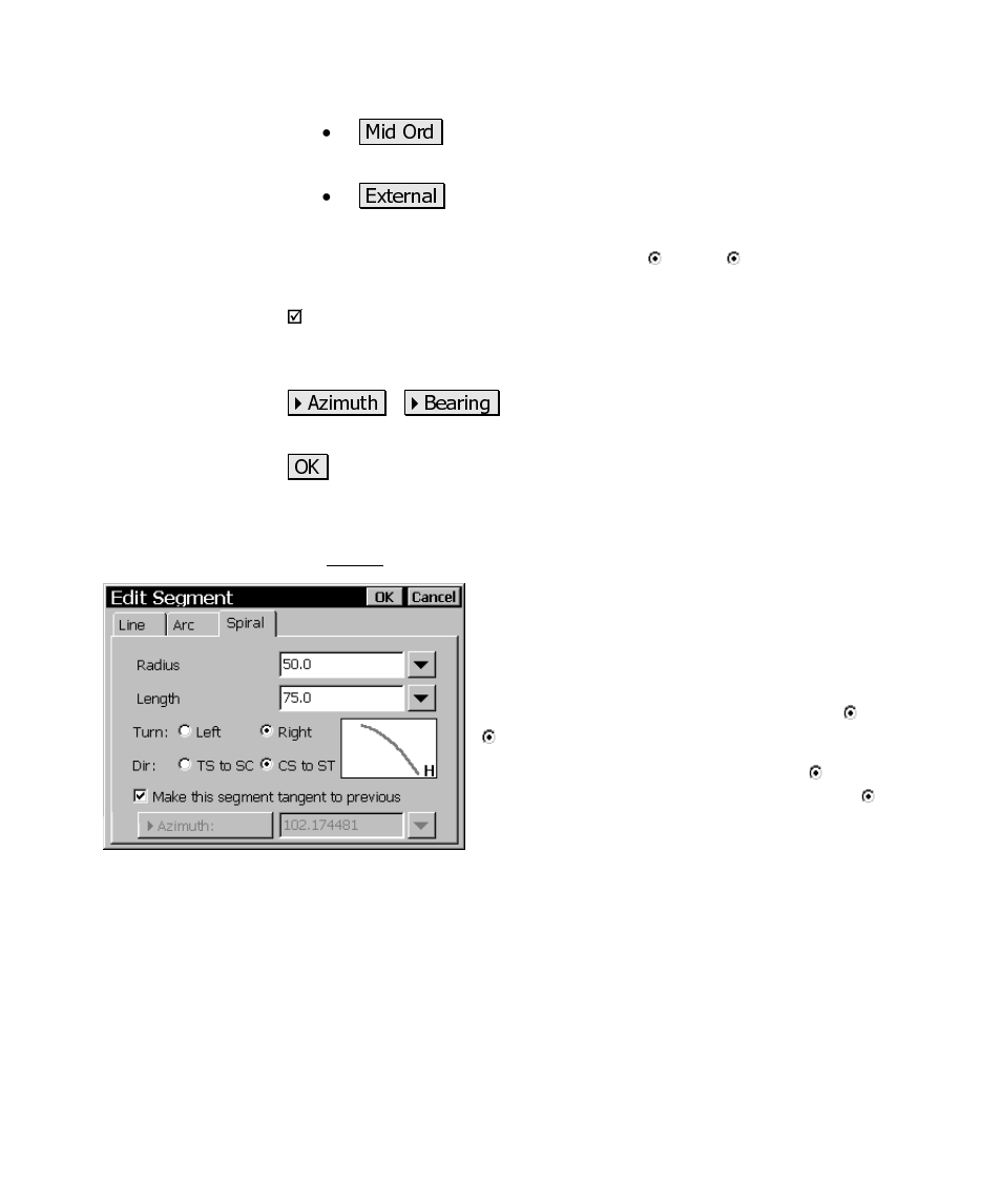 Edit segment – spiral card | Spectra Precision Survey Pro CE v3.6 User Manual User Manual | Page 210 / 407