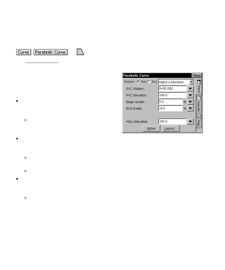 Parabolic curve | Spectra Precision Survey Pro CE v3.6 User Manual User Manual | Page 349 / 407