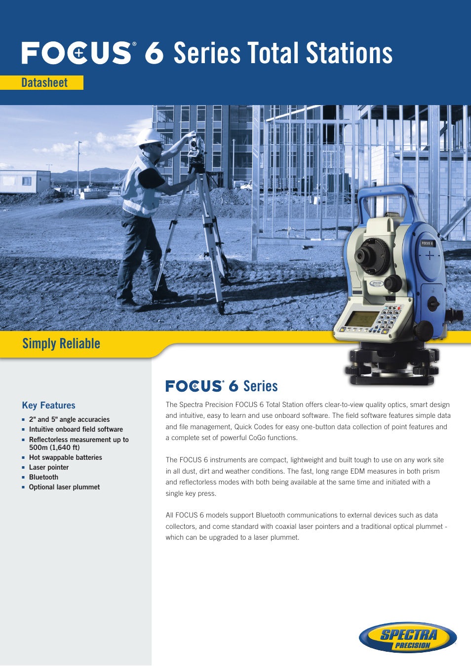 Spectra Precision FOCUS 6 User Manual | 2 pages