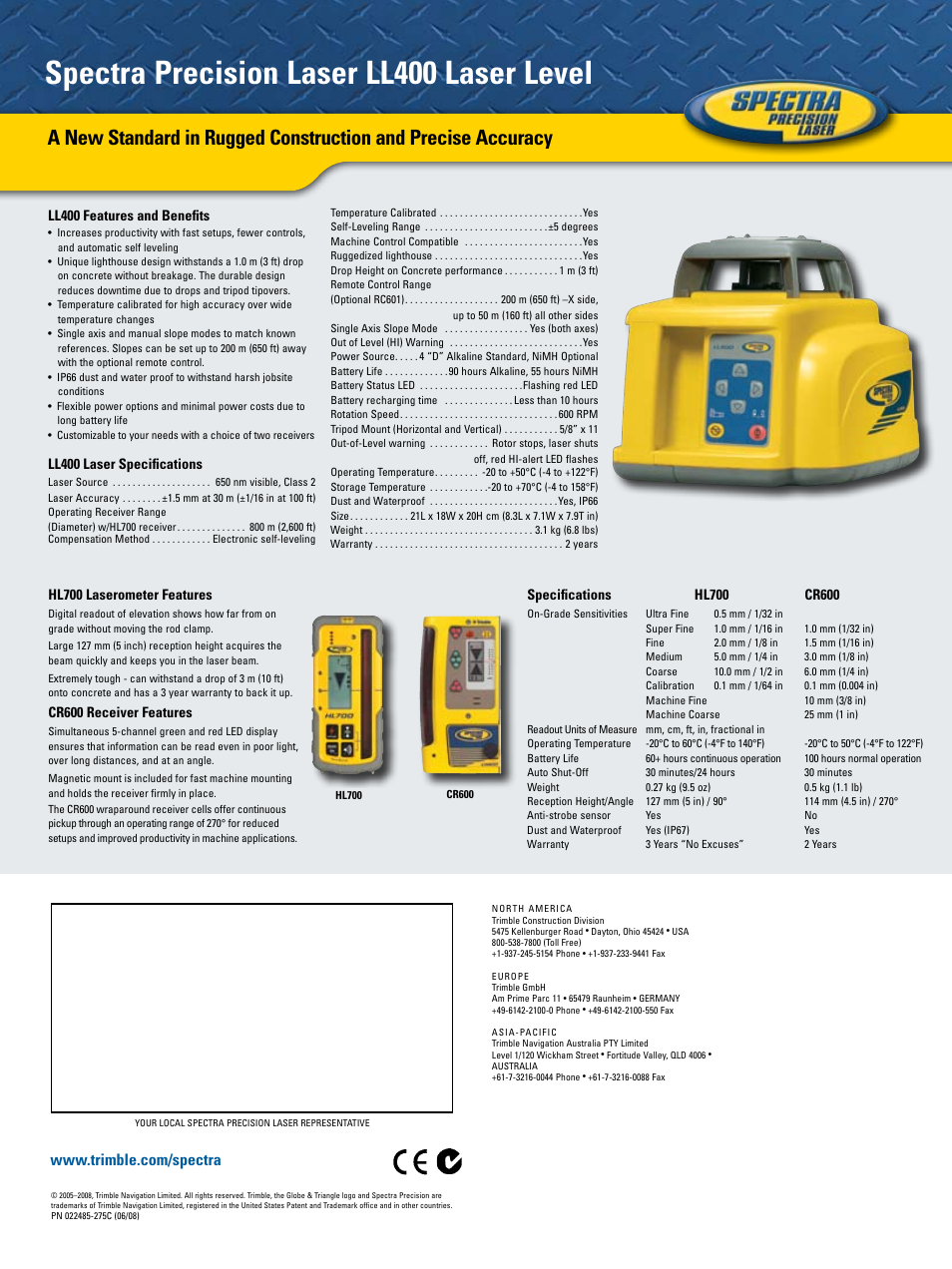 Spectra precision laser ll400 laser level | Spectra Precision LL400 Laser Level User Manual | Page 2 / 2