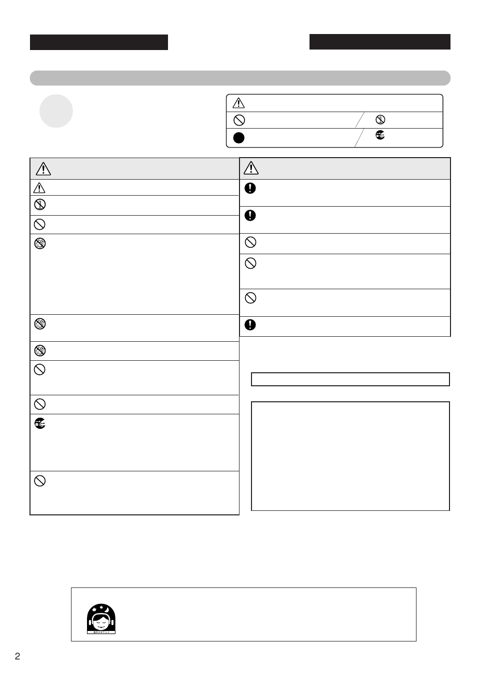 安全へのこころがけ | Yamaha BBT210S User Manual | Page 2 / 18