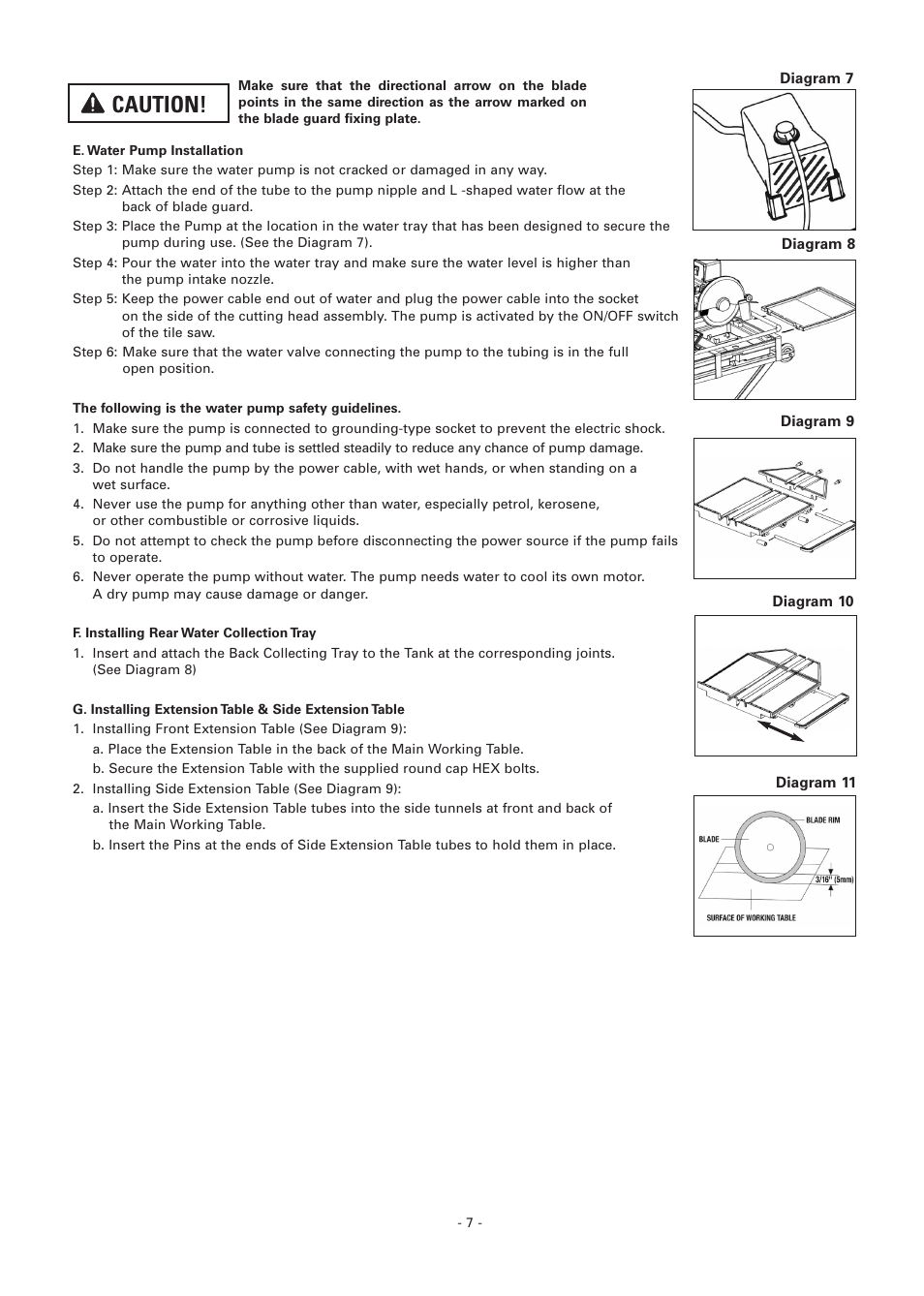 Caution | Vitrex BT65011IND User Manual | Page 7 / 12