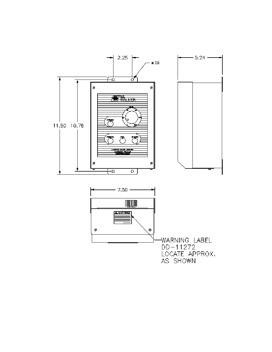 3 remote enclosure dimensions, Emote, Nclosure | Imensions, Igure, Bb-8783 -17 | Walker Magnetics SMART-D SERIES User Manual | Page 38 / 42