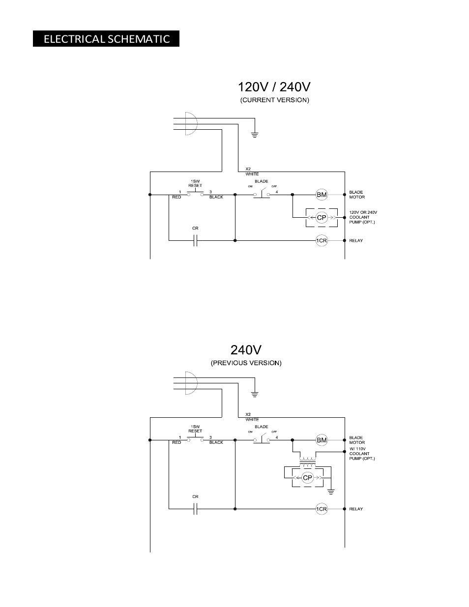Electrical schematic | Wellsaw 58BW User Manual | Page 18 / 22