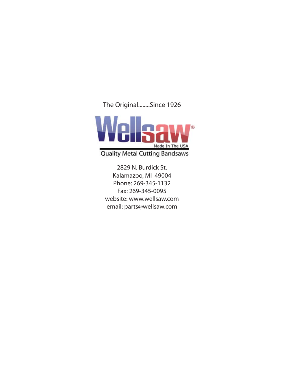 Wellsaw 58BW User Manual | Page 22 / 22