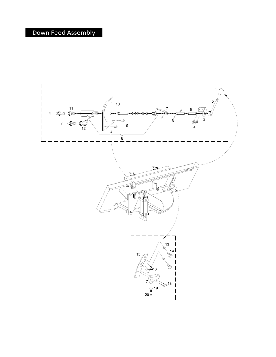 Down feed assembly | Wellsaw 1316S-SA User Manual | Page 18 / 37