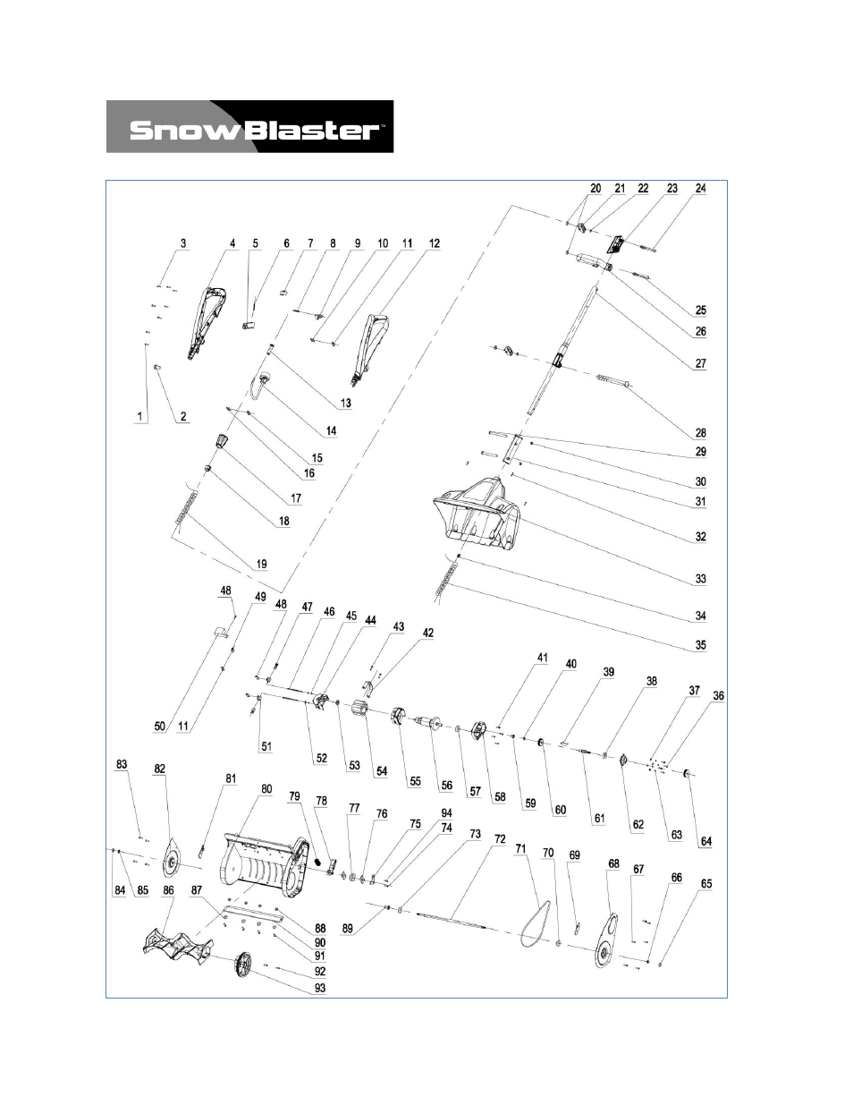 Exploded view | WEN 56660 9 AMP Snow Shovel manual User Manual | Page 13 / 15