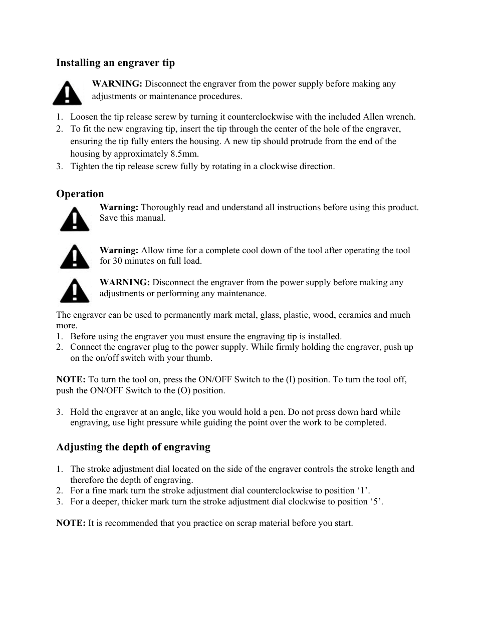 WEN 21C Engraver 13Watt User Manual | Page 3 / 4