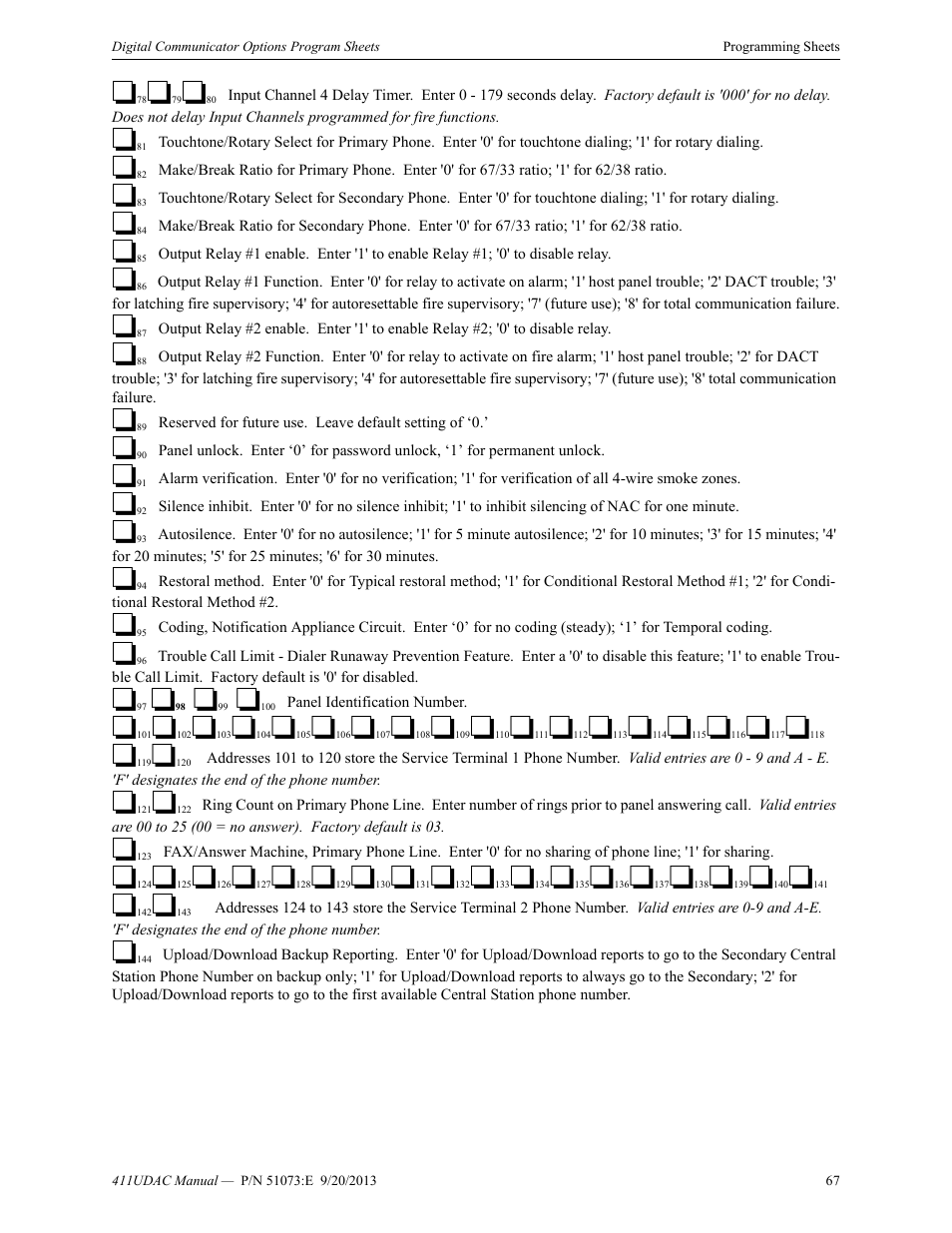 Fire-Lite 411UDAC Fire Alarm Communicator User Manual | Page 67 / 84