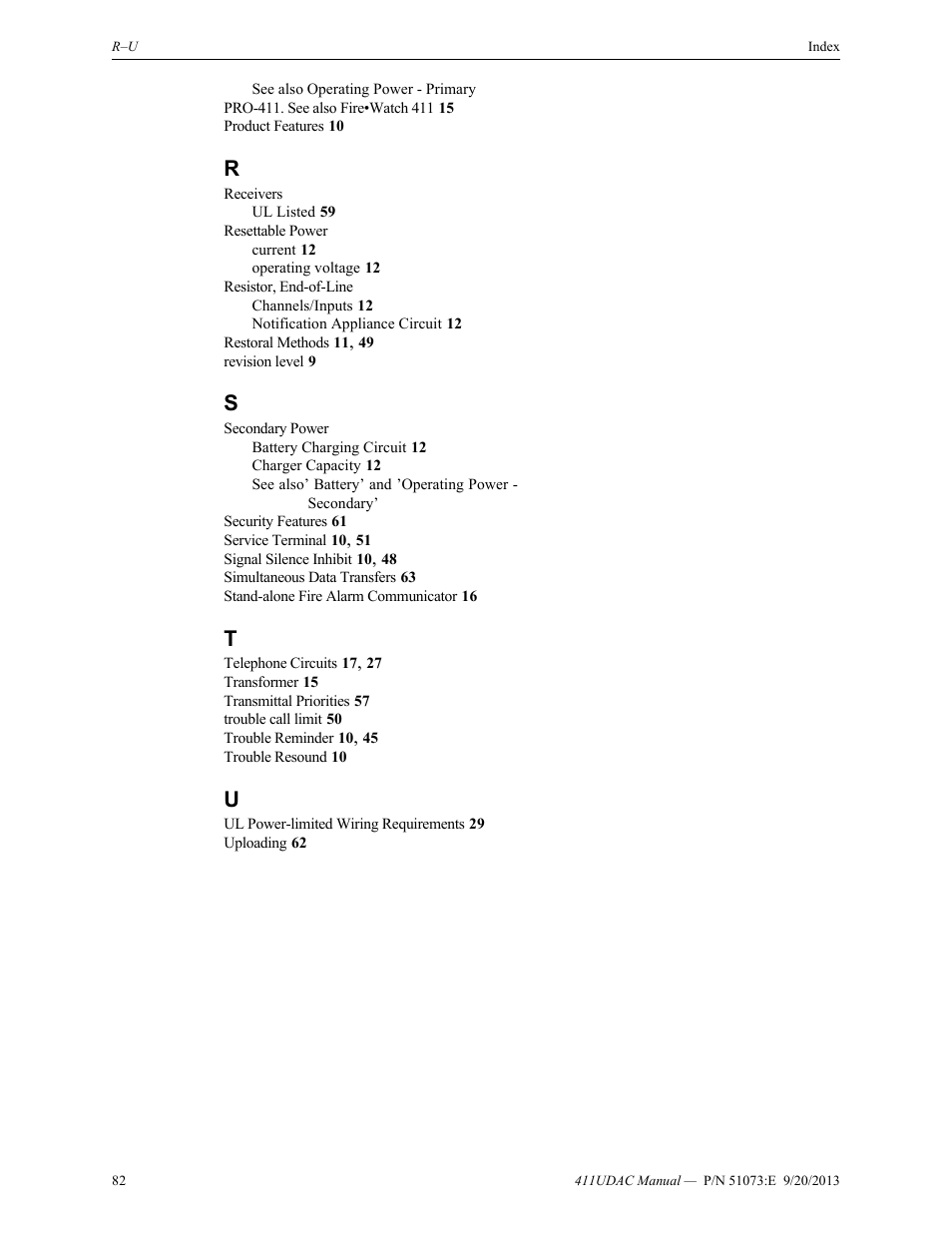 Fire-Lite 411UDAC Fire Alarm Communicator User Manual | Page 82 / 84