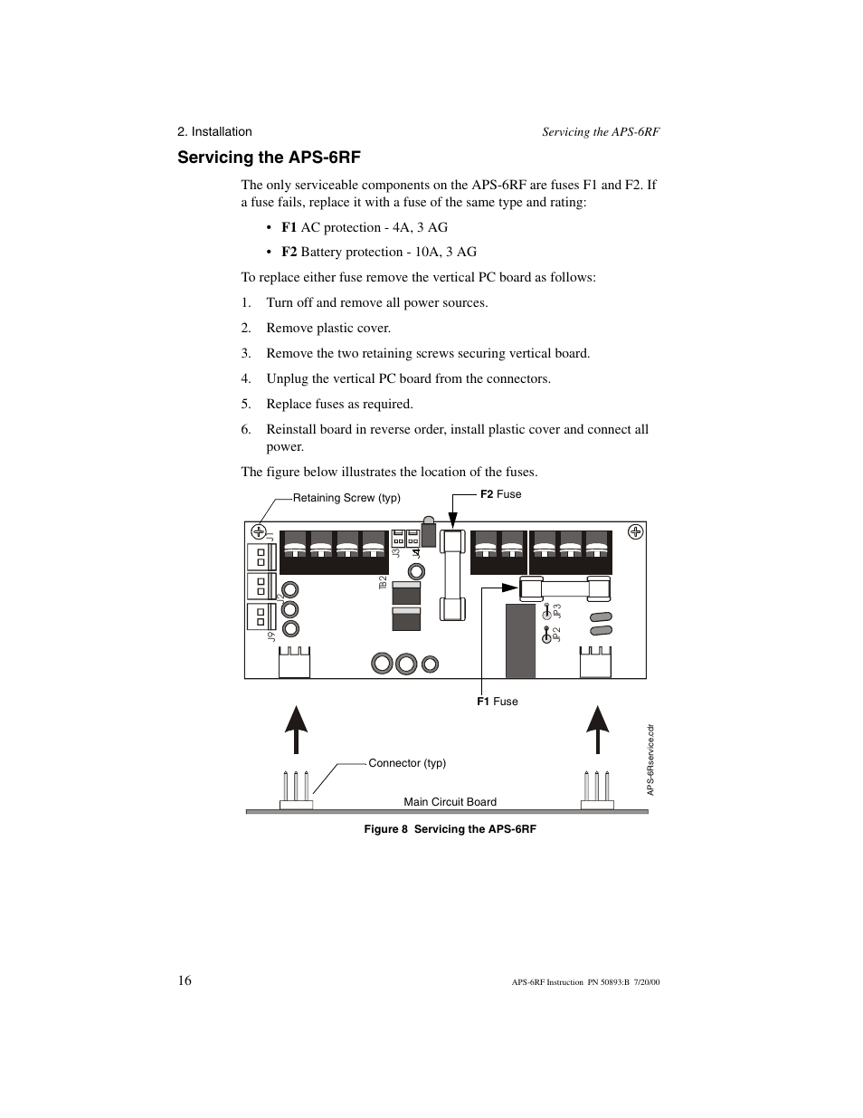 Servicing the aps6rf, Servicing the aps-6rf | Fire-Lite APS-6RF Auxiliary Power Supply User Manual | Page 16 / 28