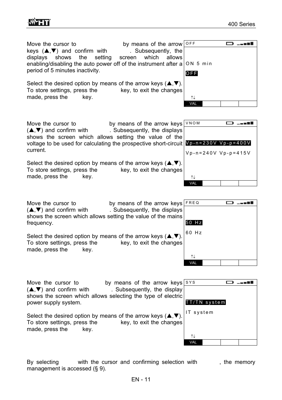 400 series | HT instruments SPEED418 User Manual | Page 12 / 88