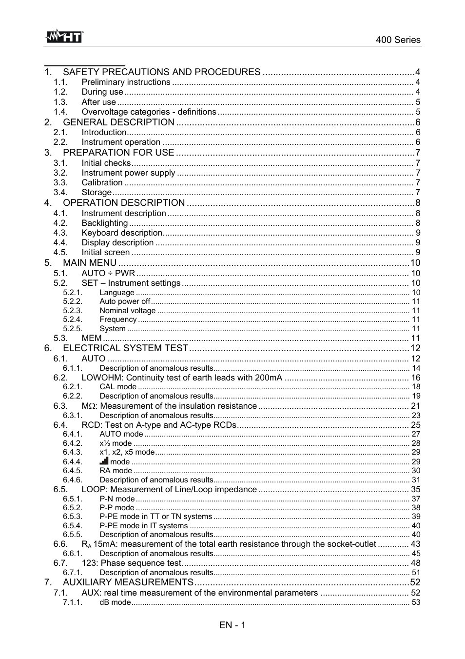 HT instruments SPEED418 User Manual | Page 2 / 88