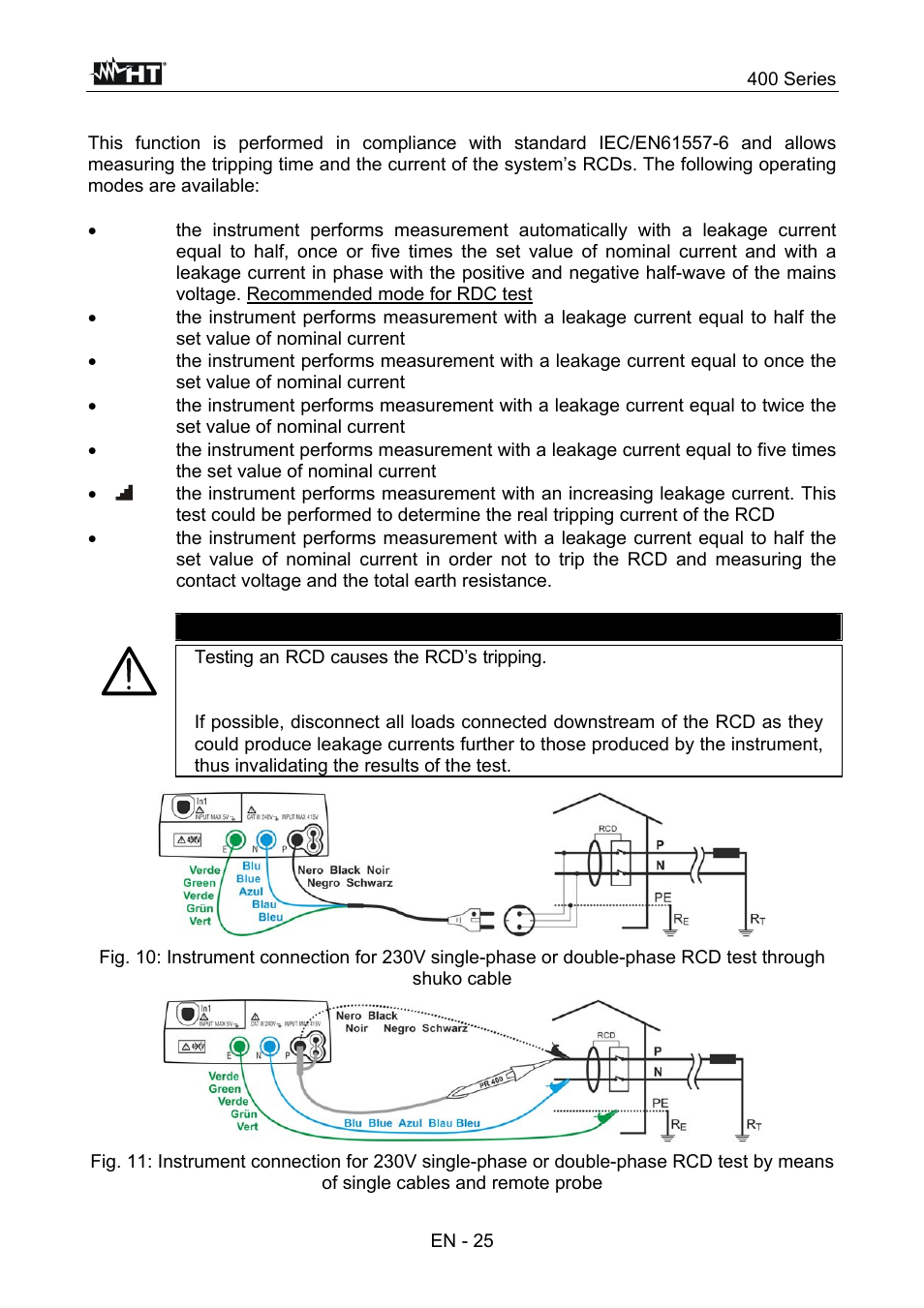Caution | HT instruments SPEED418 User Manual | Page 26 / 88