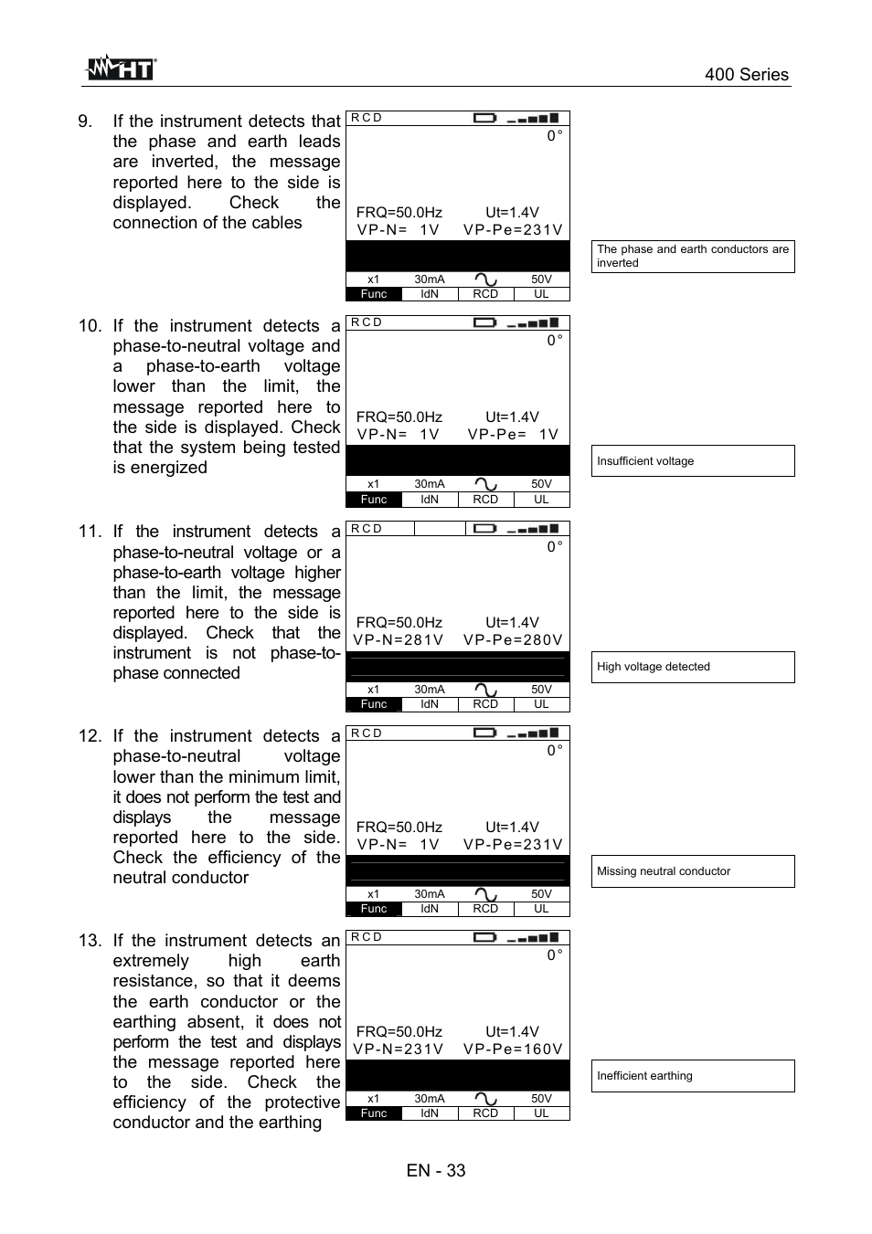400 series, En - 33 | HT instruments SPEED418 User Manual | Page 34 / 88