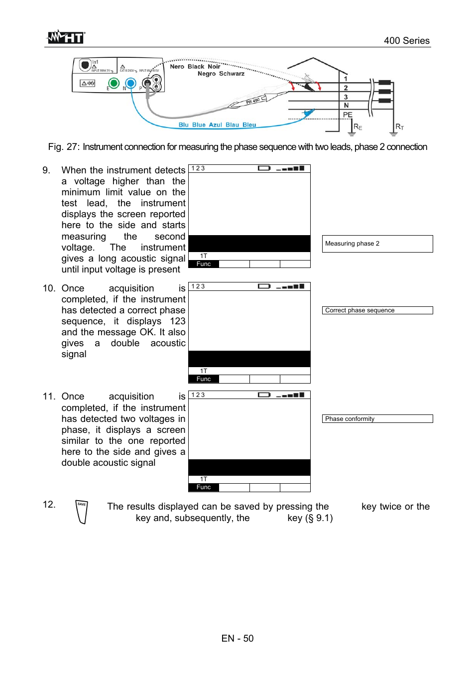 400 series | HT instruments SPEED418 User Manual | Page 51 / 88