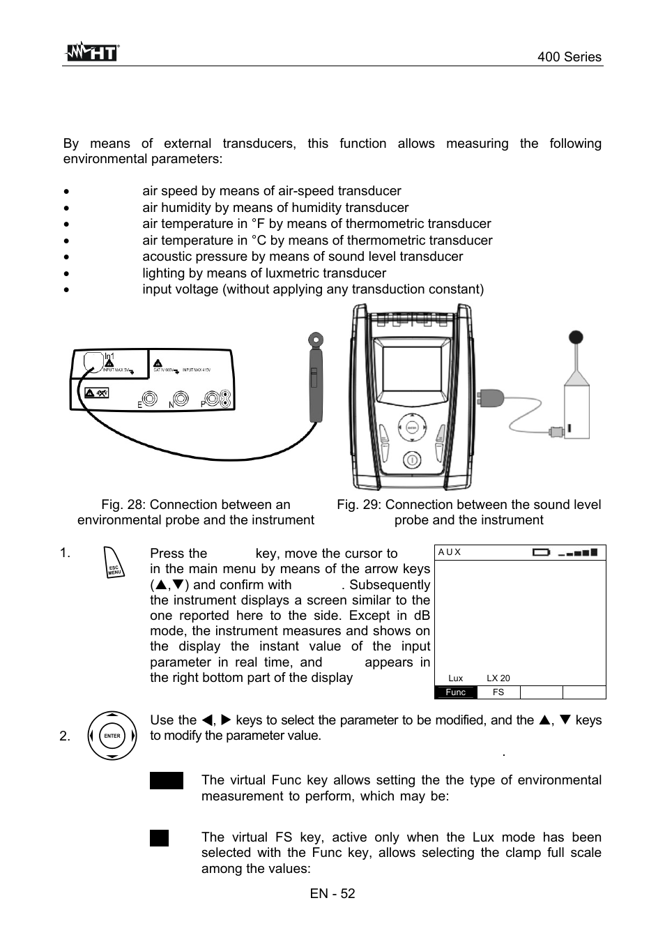 Auxiliary measurements | HT instruments SPEED418 User Manual | Page 53 / 88