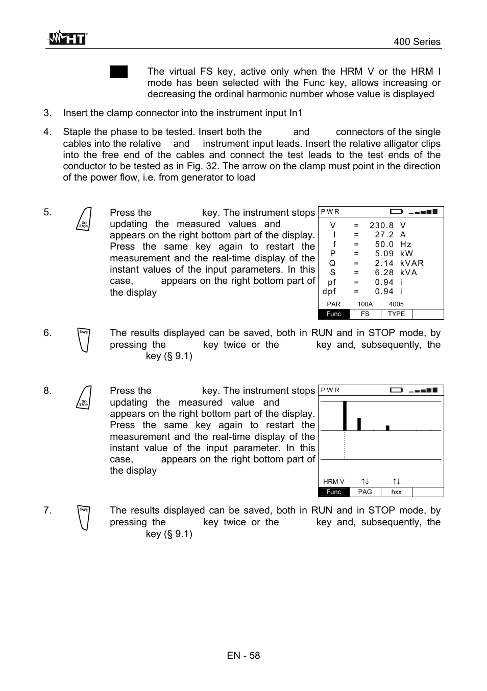 400 series, En - 58 | HT instruments SPEED418 User Manual | Page 59 / 88