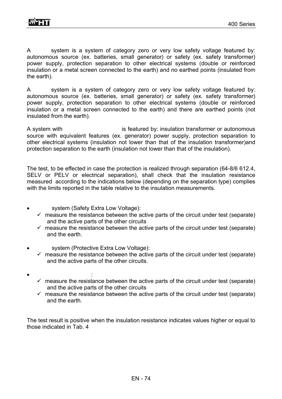 HT instruments SPEED418 User Manual | Page 75 / 88