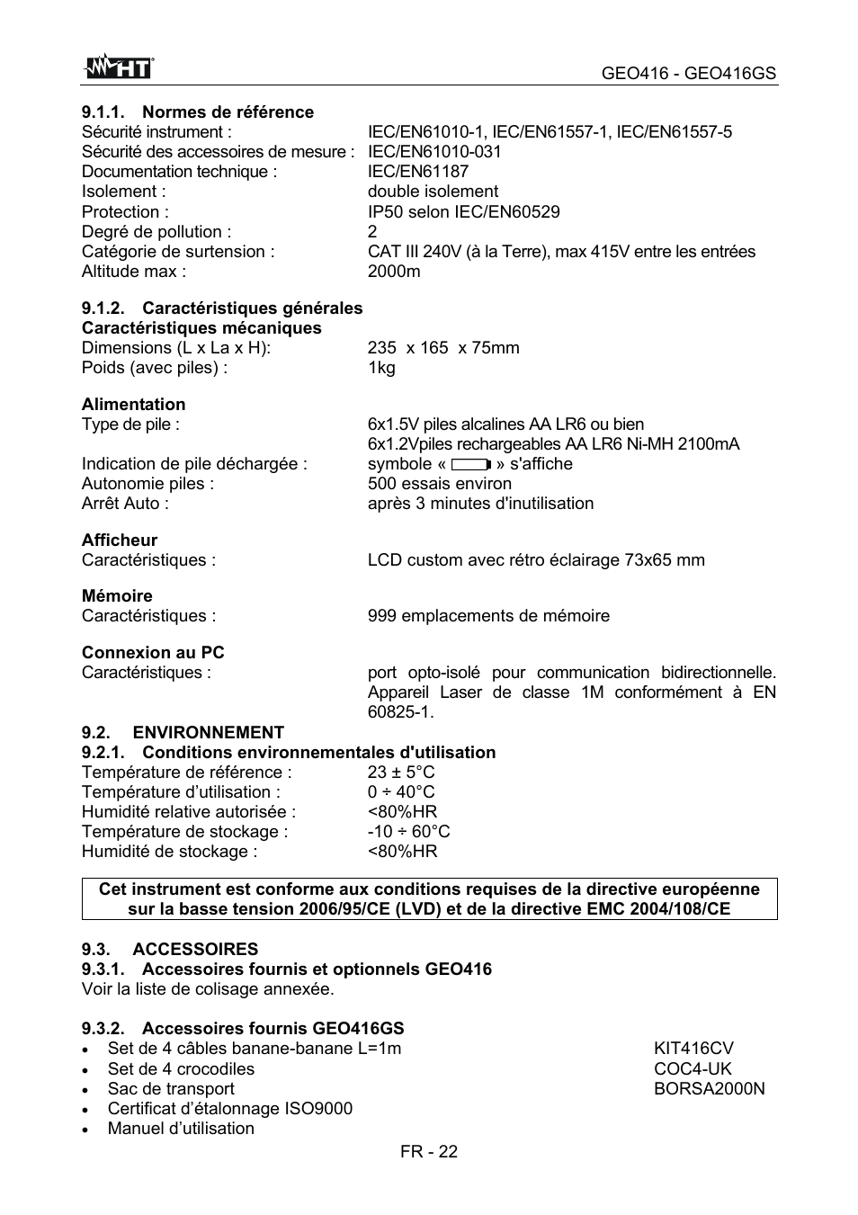 HT instruments GEO416 User Manual | Page 107 / 116