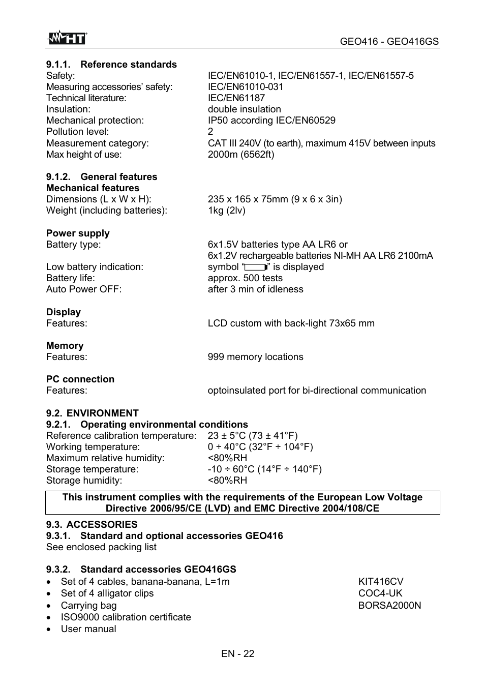 HT instruments GEO416 User Manual | Page 23 / 116