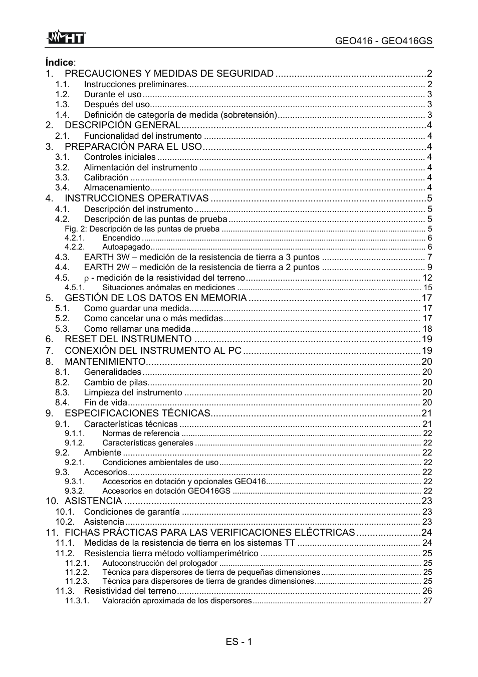 HT instruments GEO416 User Manual | Page 30 / 116