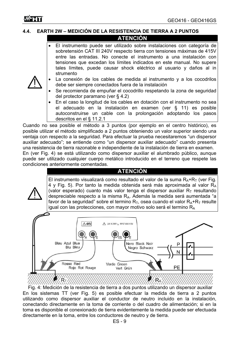 Atención, Resultando despreciable respecto a la misma r, Osea cuando el valor r | HT instruments GEO416 User Manual | Page 38 / 116